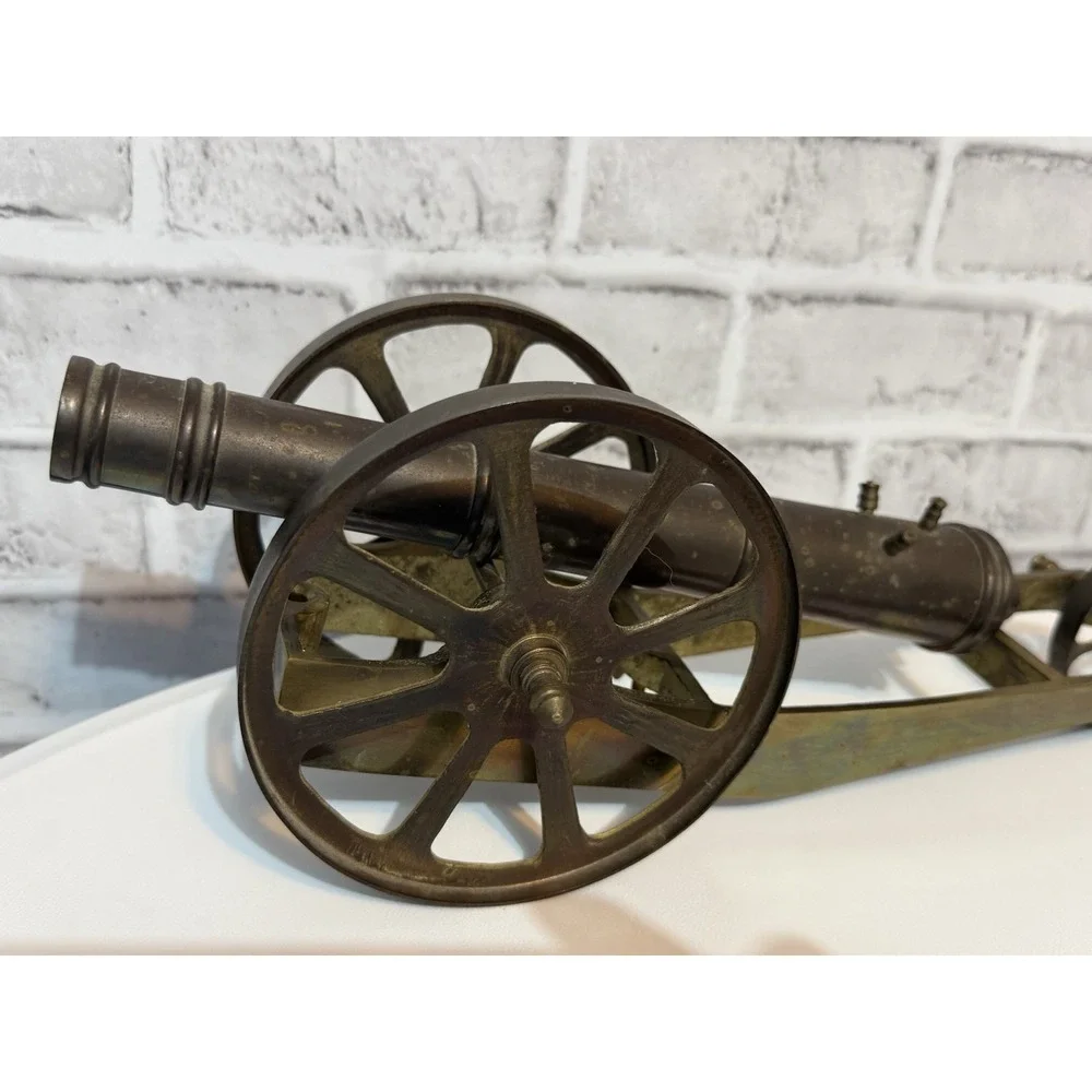 Vintage Solid Brass Miniature Cannon Model 15